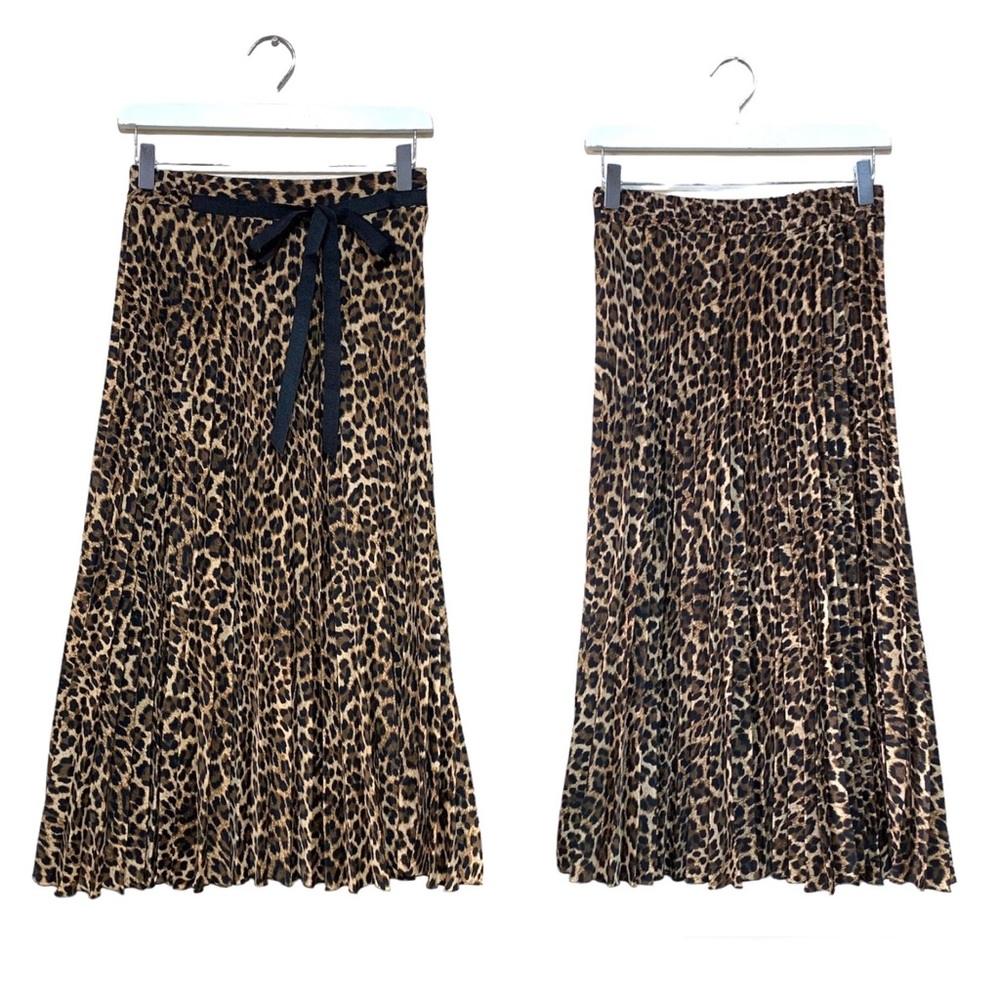 Like New Zara Like New Women’s Comfy Leopard Print Side Split Hem Midi Skirt XS